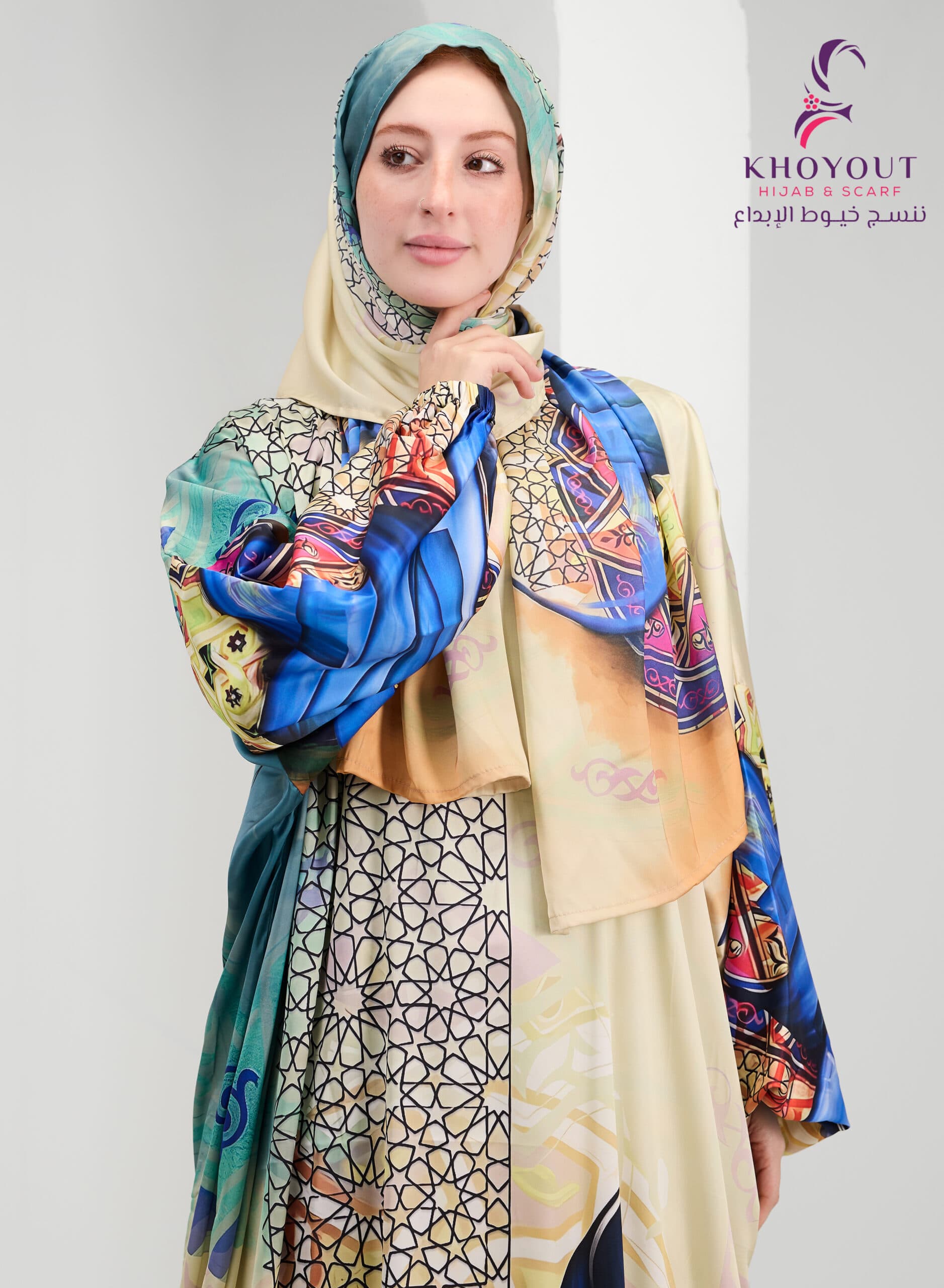 Printed Satin Prayer Dress 78