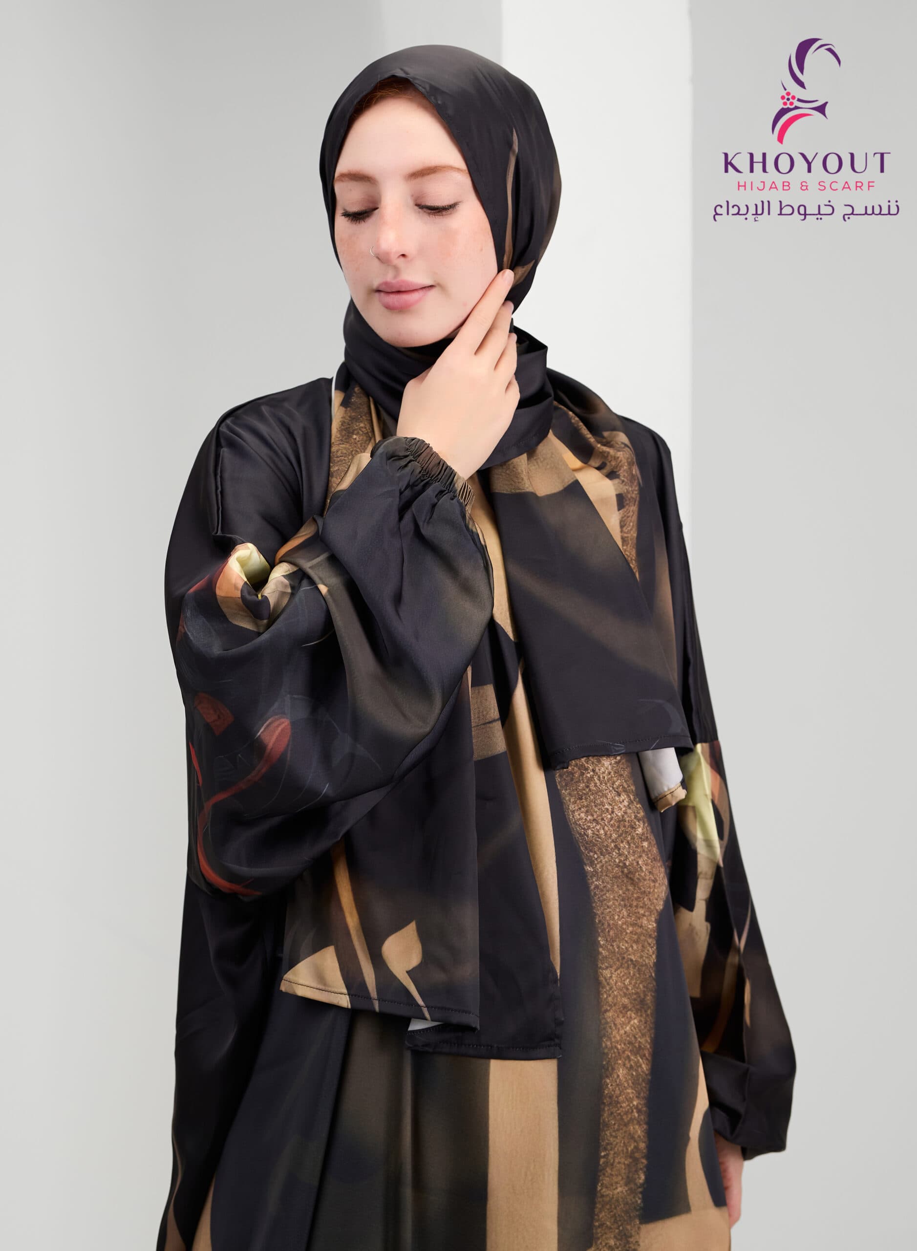 Printed Satin Prayer Dress 82