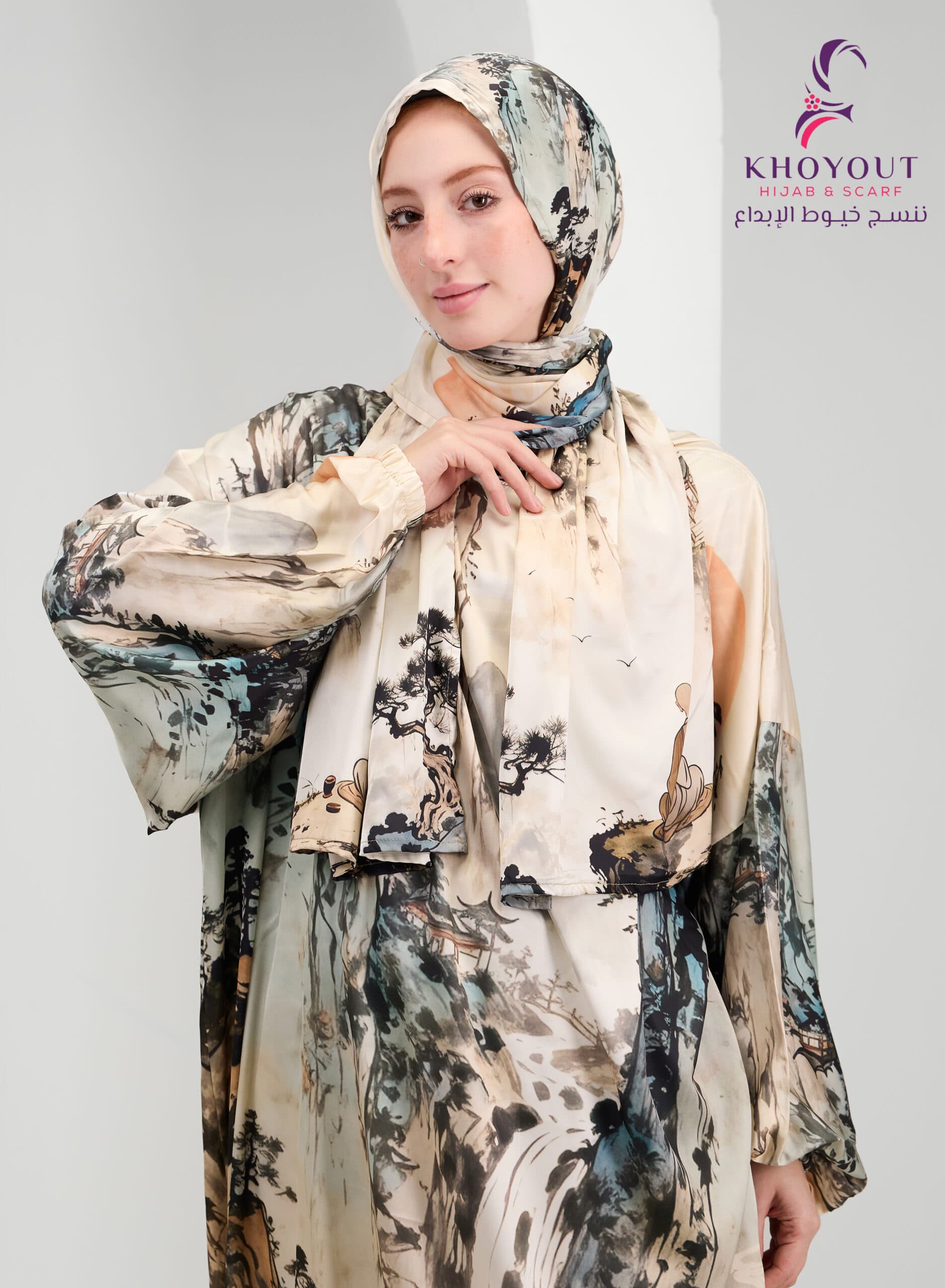 Printed Satin Prayer Dress 84