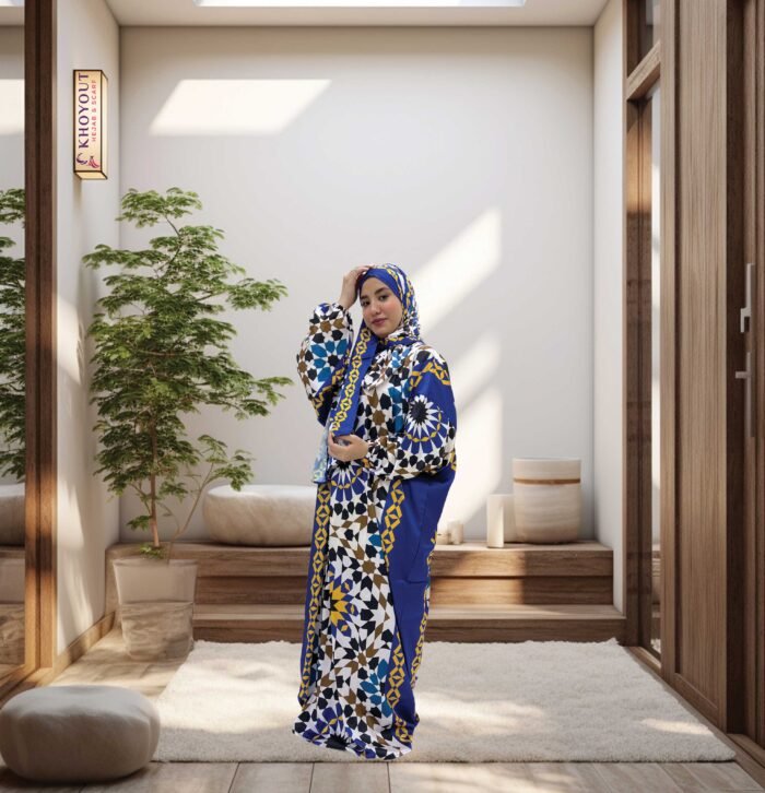 printed satin prayer dress 4 - Image 1