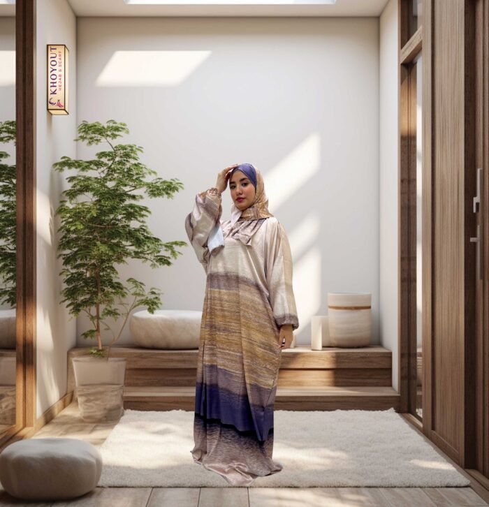printed satin prayer dress 2 - Image 1