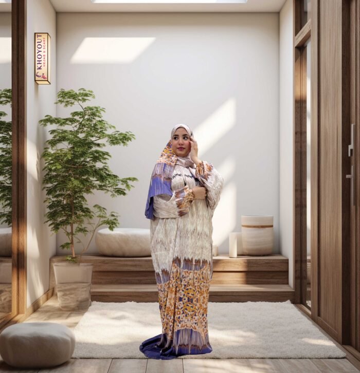 printed satin prayer dress 1 - Image 1