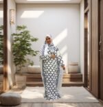 printed satin prayer dress 34