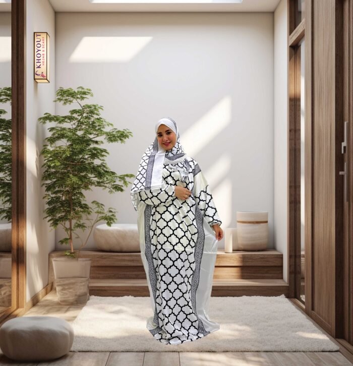 printed satin prayer dress 34 - Image 1
