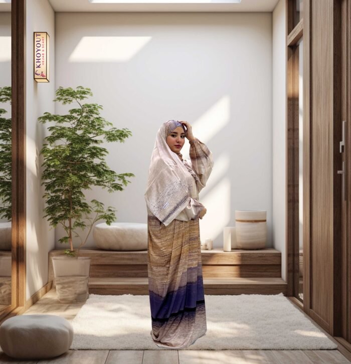 printed satin prayer dress 2 - Image 2