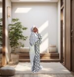 printed satin prayer dress 34 - Image 2