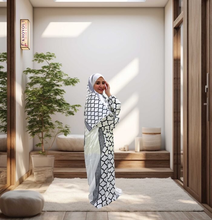 printed satin prayer dress 34 - Image 2