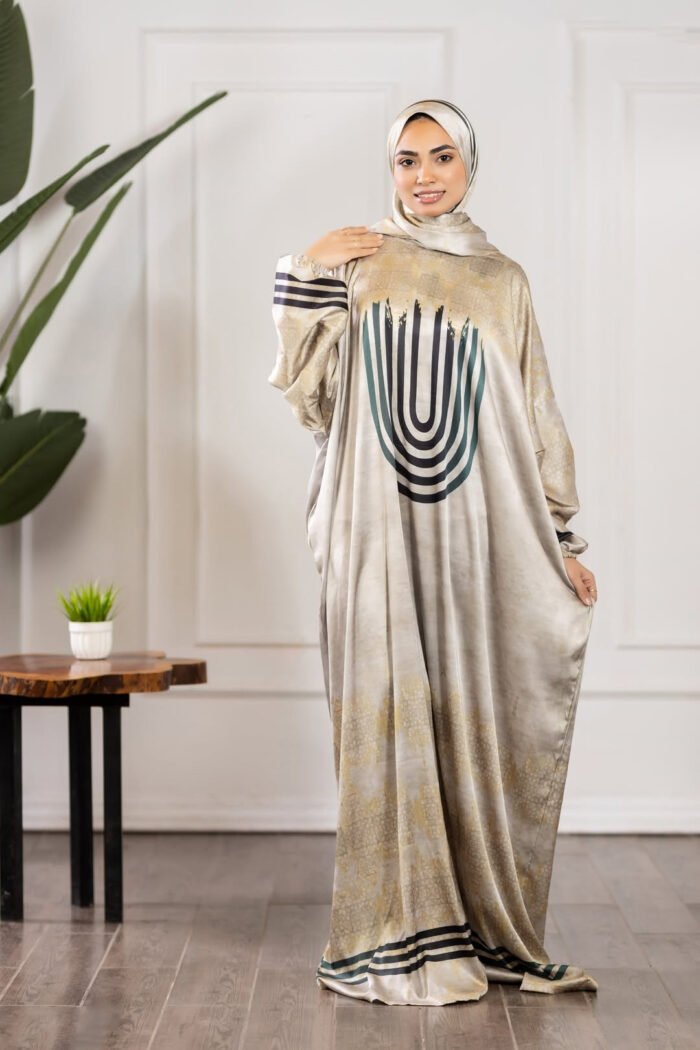 printed satin prayer dress 8 - Image 1