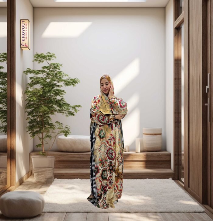 printed satin prayer dress 42 - Image 2