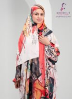 printed satin prayer dress 56 - Image 4