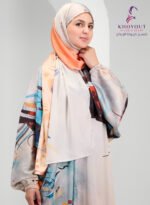 printed satin prayer dress 63 - Image 4