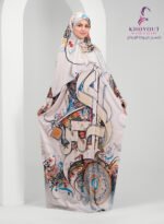 printed satin prayer dress 65 - Image 3