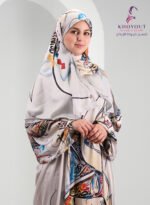 printed satin prayer dress 65 - Image 4