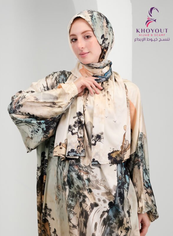 printed satin prayer dress 84